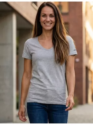 Frauen t -Shirt mit kurzen Ärmeln SAM 73 UNA WT 866 GRAU