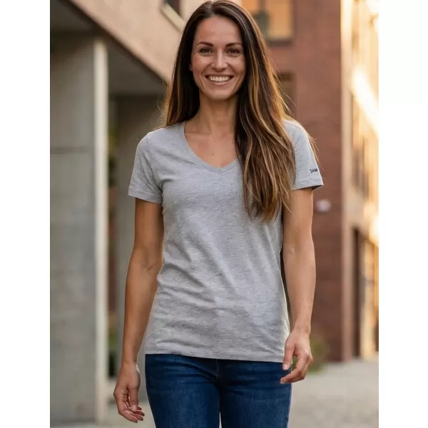  Frauen t -Shirt mit kurzen Ärmeln SAM 73 UNA WT 866 GRAU 