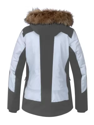 Damen-Skijacke HANNAH CANNA LEUCHTENDES WEIß/FROSTGRAU