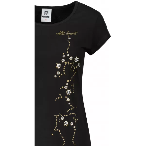  Damen-T-Shirt ALTISPORT ALW133122 SCHWARZ UND GOLD 