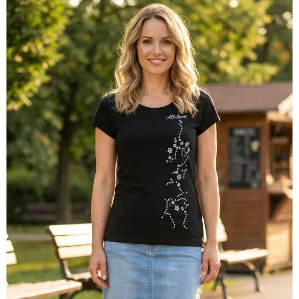  Damen-T-Shirt ALTISPORT ALW133122 SCHWARZ UND BLAU 