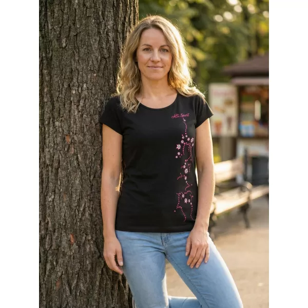  Damen-T-Shirt ALTISPORT ALW133122 SCHWARZ ROSA 