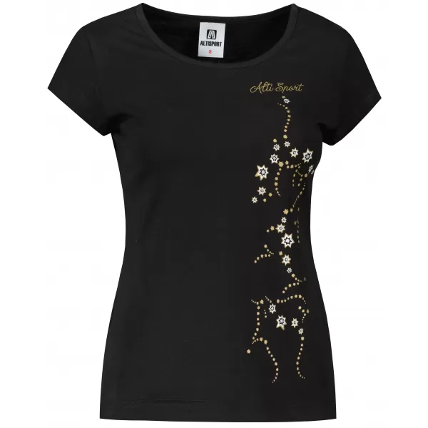  Damen-T-Shirt ALTISPORT ALW133122 SCHWARZ UND GOLD 