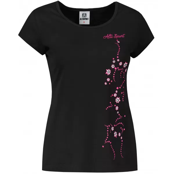  Damen-T-Shirt ALTISPORT ALW133122 SCHWARZ ROSA 