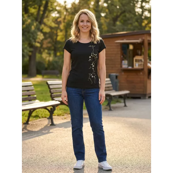  Damen-T-Shirt ALTISPORT ALW133122 SCHWARZ UND GOLD 
