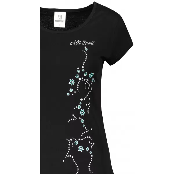  Damen-T-Shirt ALTISPORT ALW133122 SCHWARZ UND BLAU 