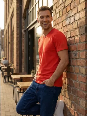 Herren-T-Shirt mit kurzen Ärmeln SAM 73 LEONARD MT 793 ROT