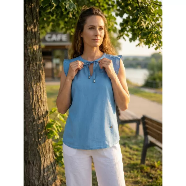  Damenbluse KIXMI NEIVA HELLBLAU 