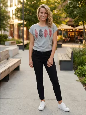 Frauen t -Shirt mit kurzen Ärmeln SAM 73 PENELOPE WT 861 GRAU