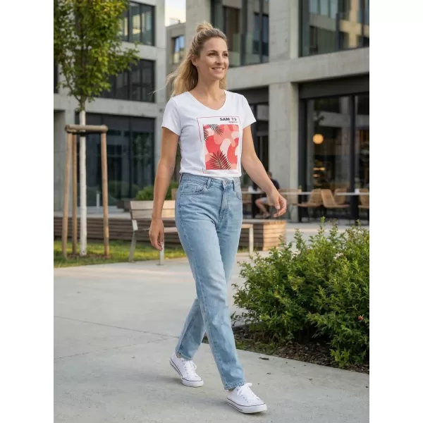 Damen-T-Shirt mit kurzen Ärmeln SAM 73 ILDA WT 855 WEIß 