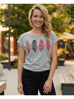 Frauen t -Shirt mit kurzen Ärmeln SAM 73 PENELOPE WT 861 GRAU