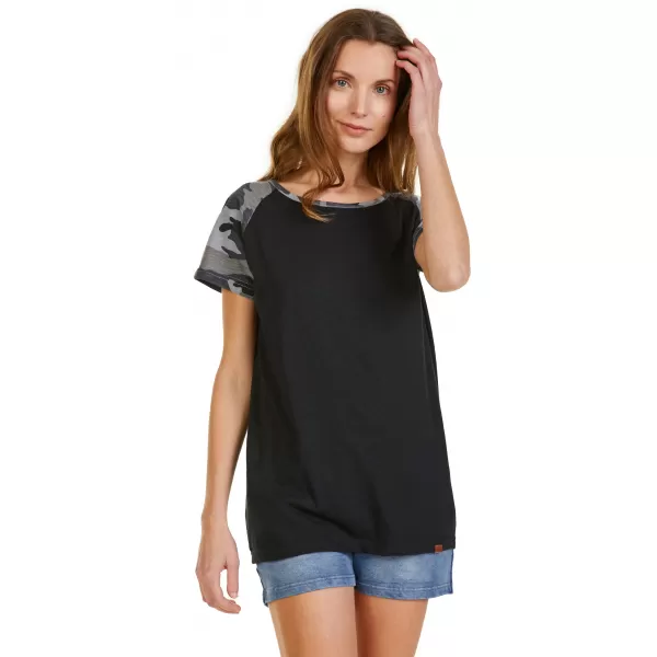  Frauen t -Shirt mit kurzen Ärmeln SAM 73 ROSE WT 850 SCHWARZ 