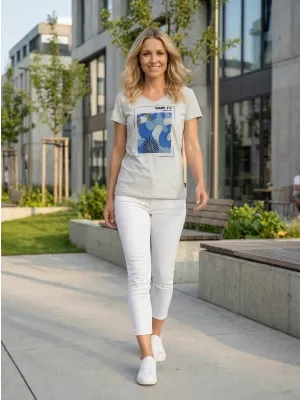 Damen-T-Shirt mit kurzen Ärmeln SAM 73 ILDA WT 855 HELLGRAU