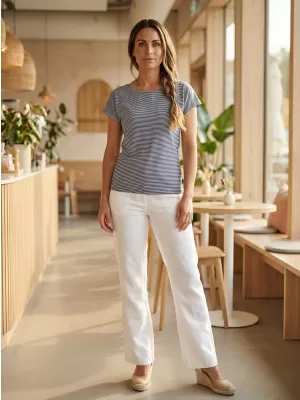 Damen-T-Shirt mit kurzen Ärmeln SAM 73 CELESTE WT 852 DUNKELBLAU