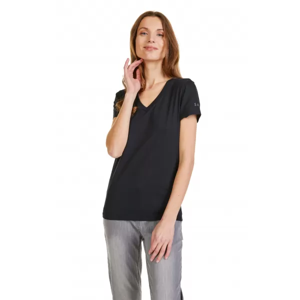  Damen-T-Shirt mit kurzen Ärmeln SAM 73 CLAUDIA WT 847 SCHWARZ 