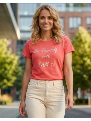 Damen-T-Shirt mit kurzen Ärmeln SAM 73 RENÉE WT 842 LEUCHTEND ROSA
