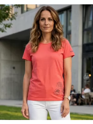 Damen-T-Shirt mit kurzen Ärmeln SAM 73 BETHANY WT 846 LEUCHTEND ROSA