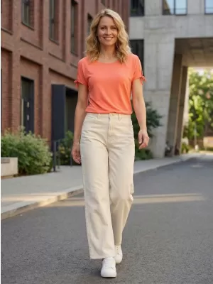 Damen-T-Shirt mit kurzen Ärmeln SAM 73 FELICIA WT 854 HELLORANGE