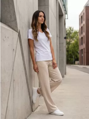 Damen-T-Shirt mit kurzen Ärmeln SAM 73 CLAUDIA WT 847 WEIß
