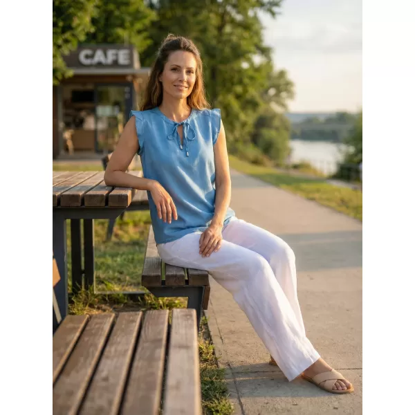  Damenbluse KIXMI NEIVA HELLBLAU 