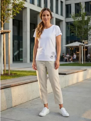 Damen-T-Shirt mit kurzen Ärmeln SAM 73 BETHANY WT 846 WEIß