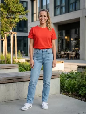 Damen-T-Shirt mit kurzen Ärmeln SAM 73 HALLE WT 880 ROT
