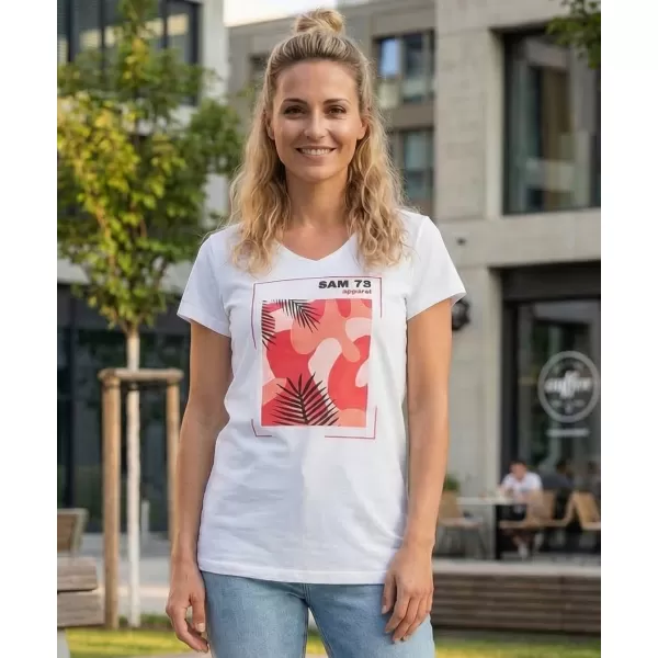  Damen-T-Shirt mit kurzen Ärmeln SAM 73 ILDA WT 855 WEIß 