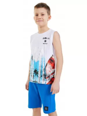 Tanktop für Jungen SAM 73 JULIUS BT 554 WEIß