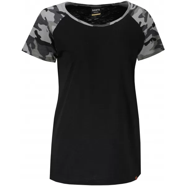  Frauen t -Shirt mit kurzen Ärmeln SAM 73 ROSE WT 850 SCHWARZ 