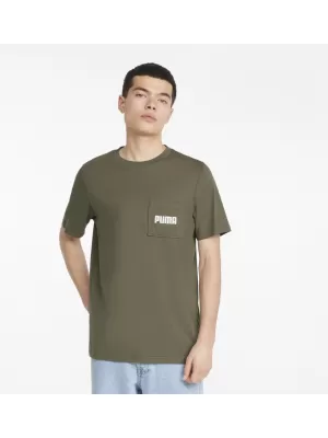 Herren-T-Shirt PUMA MODERN BASIC POCKET TEE DUNKELGRÜNES MOOS