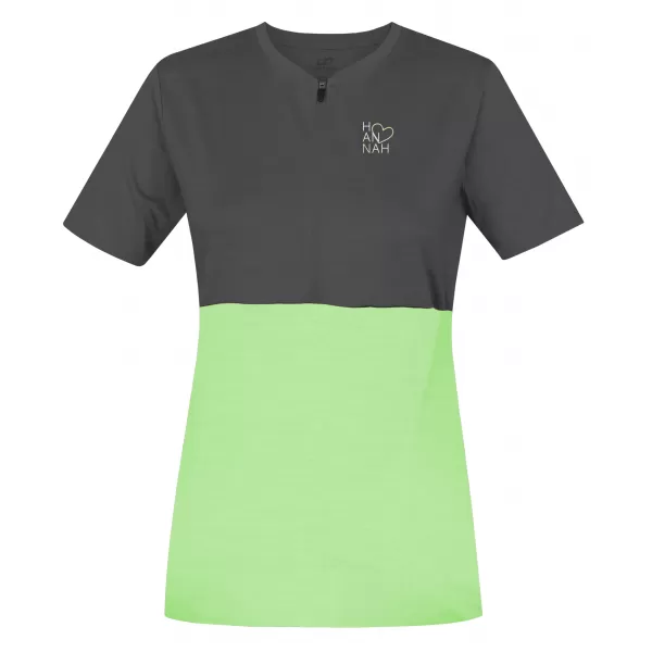  Damen-T-Shirt HANNAH BERRY ASPHALT/PARADIESGRÜN MEL 