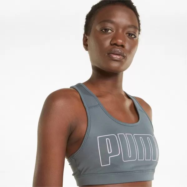  Damen-BH PUMA MID IMPACT 4KEEPS GRAPHIC BRA PM 520306-42 GRAU 