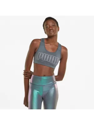 Damen-BH PUMA MID IMPACT 4KEEPS GRAPHIC BRA PM 520306-42 GRAU