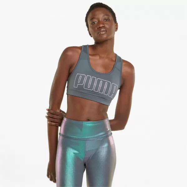  Damen-BH PUMA MID IMPACT 4KEEPS GRAPHIC BRA PM 520306-42 GRAU 