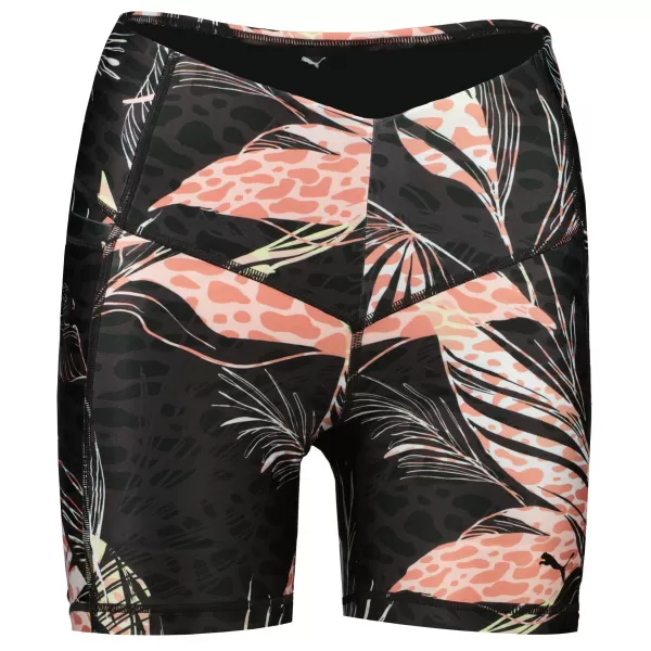  Damen-Shorts PUMA TRAIN TREND AOP EVERSCULPT HIGH WAIST 5 TIGHT SHORT 521610-01 SCHWARZ 