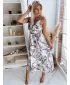 Kleid DSTREET CHANTELE EY1818z WEIß -BROWN