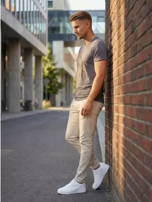 Herren-T-Shirt KIXMI OMER DUNKELGRAU