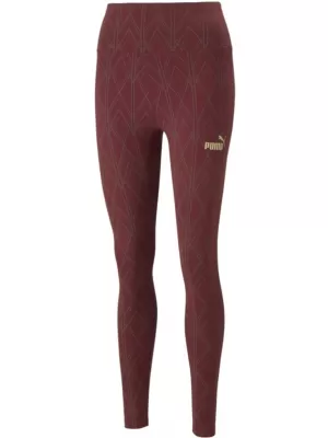 Leggings für Damen PUMA POWER DECO GLAM TIGHTS 671759-42 BURGUND