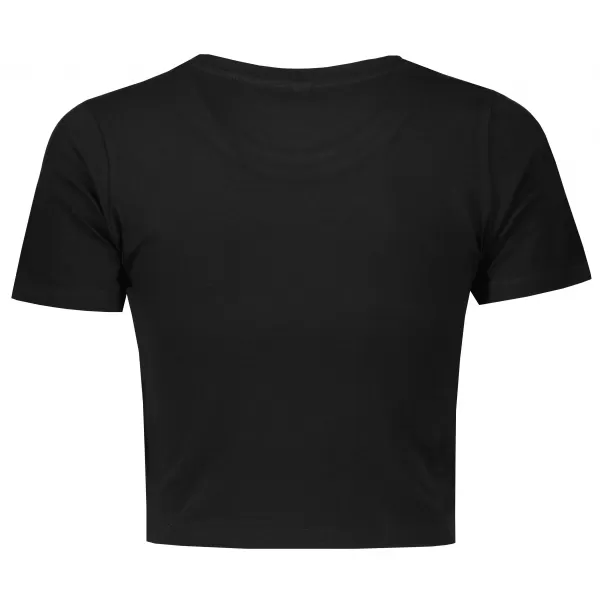  Crop-Top-T-Shirt für Damen ALTISPORT BYB/ALW056BY042 SCHWARZ UND WEIß 