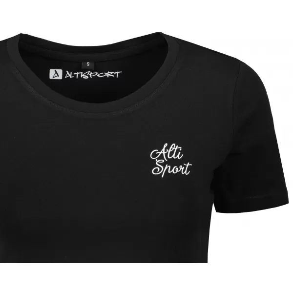  Crop-Top-T-Shirt für Damen ALTISPORT BYB/ALW056BY042 SCHWARZ UND WEIß 