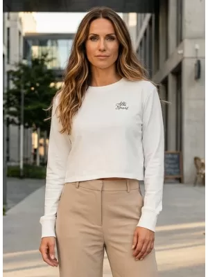 Crop-Top-Sweatshirt für Damen ALTISPORT BYB/ALW056BY131 WEIß