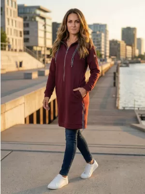 Erweitertes Damen-Sweatshirt KIXMI OLLY BURGUND