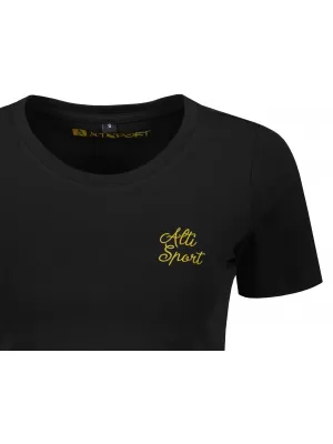Crop-Top-T-Shirt für Damen ALTISPORT BYB/ALW056BY042 SCHWARZ UND GOLD
