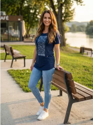 Damen-T-Shirt KIXMI ODETTE DUNKELBLAU