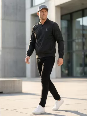 Bomberjacke für Herren ALTISPORT BYB/ALM002BY045 SCHWARZ UND SILBER