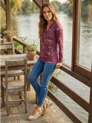 Damen-T-Shirt KIXMI ONDREA BURGUND