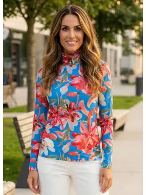 Rollkragenpullover für Damen KIXMI OPRAH BLAU