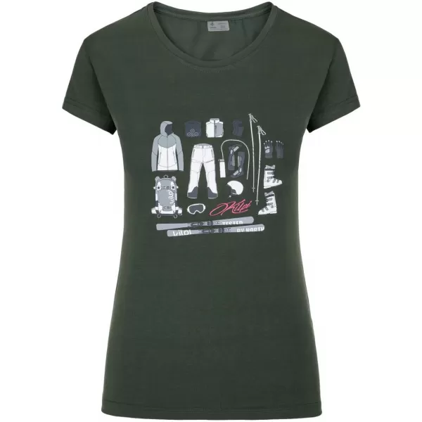  Damen-T-Shirt mit kurzen Ärmeln KILPI TORNES-W SL0303KI DUNKELGRÜN 