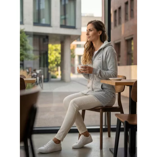  Erweitertes Damen-Sweatshirt ALTISPORT BYB/ALW056BY148 HELLGRAUE HIGHLIGHTS 