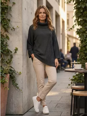 Damenpullover KIXMI OBELIA DUNKELGRAUE HIGHLIGHTS